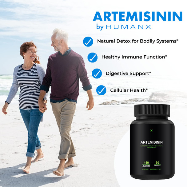 Artemisinin 450 mg - Supports Healthy Aging, Digestion, and Immunity - Vegan, Non-GMO - Artemisia Annua Supplement - Sweet Wormwood Extract - Easy to Swallow Capsules, HumanX