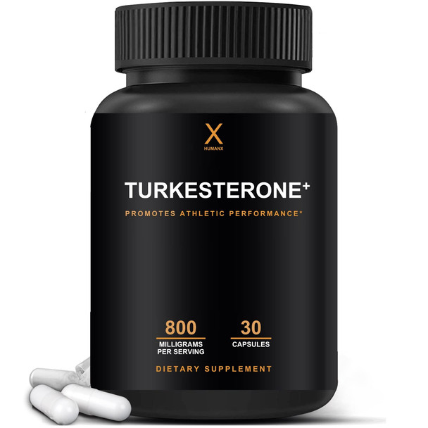 Turkesterone+ 800mg - (Similar to Ecdysterone) for Muscular Development & Dynamic Athletic Performance -  Anabolic - Non GMO, Vegan - Turkesterone Supplement - by Humanx