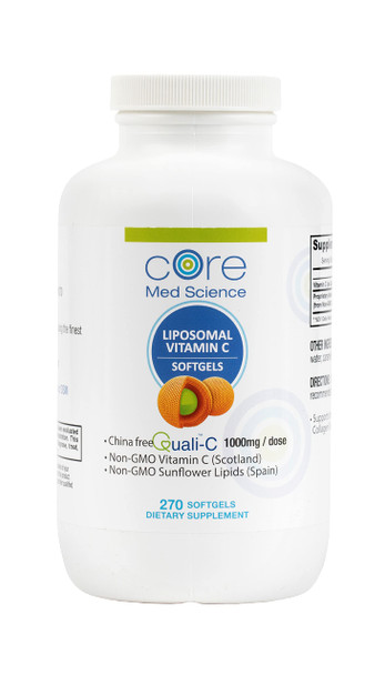 IV for Life Liposomal Vitamin C by Core Med Science - 1000mg - 270 Softgels - Quali-C - Vitamin C Supplement