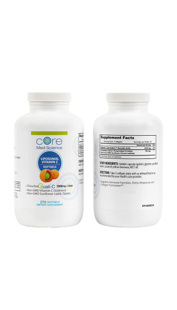 IV for Life Liposomal Vitamin C by Core Med Science - 1000mg - 270 Softgels - Quali-C - Vitamin C Supplement