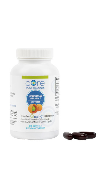 IV for Life Liposomal Vitamin C by Core Med Science - 1000mg - 90 Softgels - Quali-C - Vitamin C Supplement