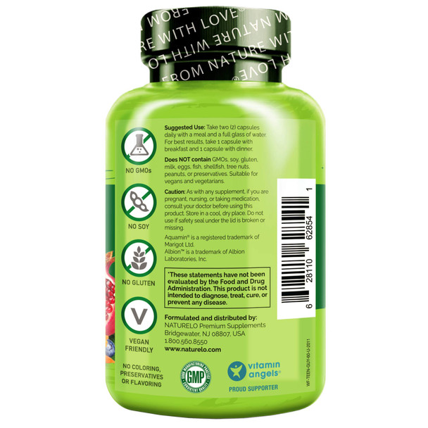 NATURELO  Food Multivitamin for Teenage Boys - Vitamins and Minerals Supplement for Active Kids - with Plant Extracts - Non-GMO - Vegan & Vegetarian - 60 Capsules
