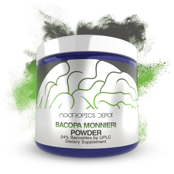 Bacopa monnieri Powder | 60 Grams | Minimum 24% Bacosides | May Help Support Cognitive Function | May Help Support  Management