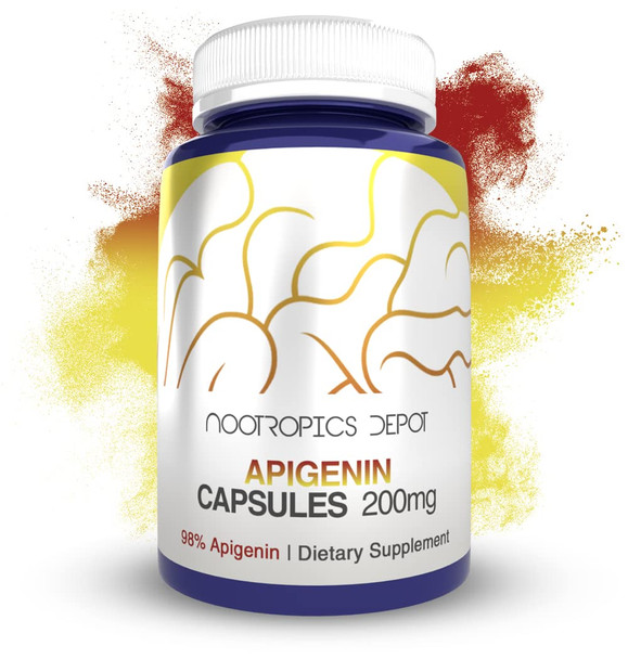 Nootropics Depot Apigenin Capsules | 200mg | 30 Count | >98% Apigenin | Supports Healthy  Levels