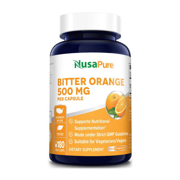 NusaPure Bitter Orange 500mg 180 Veggie Caps (Vegetarian, Non-GMO & )