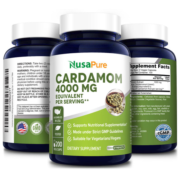 NusaPure  Extract 4000mg 200 Vegetarian Capsules (Non-GMO & )