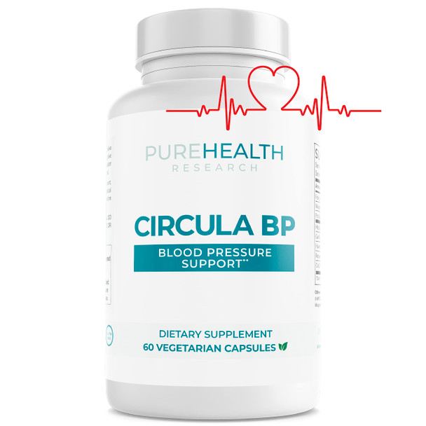PUREHEALTH RESEARCH  Pressure Support Supplement - Circula BP with Hawthorn, Hibiscus & -1 Bottle