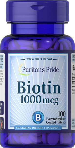 Puritan's Pride Biotin 1000 mcg-100 Tablets