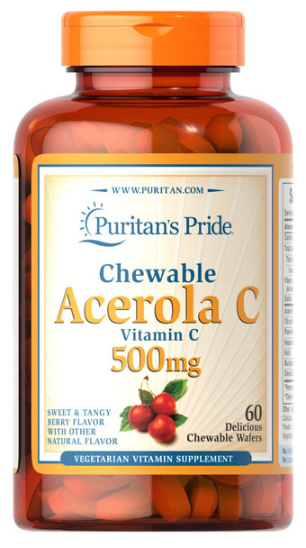 Puritan's Pride Chewable Acerola C 500 mg-60 Chewables