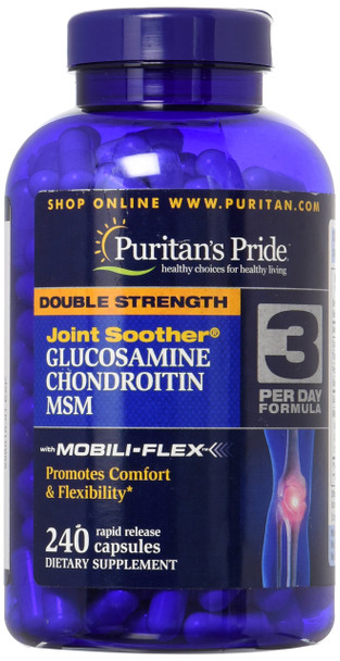 Puritan's Pride Glucosamine, Chondroitin & MSM Capsules-3 Per Day Formula