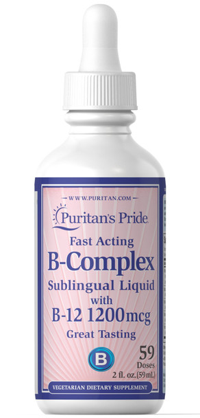 Puritans Pride Vitamin B-Complex Sublingual Liquid with Vitamin B-12-2 fl oz Liquid