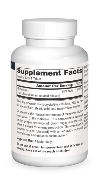 Source s Chromium, Amino  Chelate - Dietary Supplement - 250 Tablets