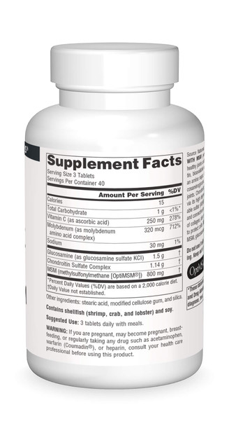 Source s Glucosamine Chondroitin Complex With MSM - 120 Tablets