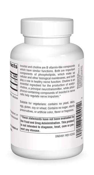 Source s Inositol & Choline 800 mg Supports Healthy Nerve Function - 50 Tablets