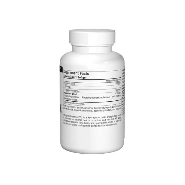Source s Phosphatidyl Serine Complex Stablilized Enzyme Supplement 500mg - 100% Pure - 60 Softgels
