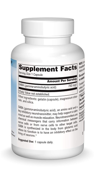 Source s Serene Science GABA, for a Calm Mind, 750mg - 45 Capsules