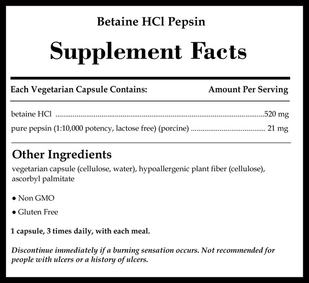 Pure Encapsulations Betaine HCl Pepsin