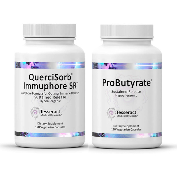 Tesseract Medical Research ProButyrate Butyric  Complex Gastrointestinal and QuerciSorb Immuphore SR„¢ Ionophoric-Quercetin Complex Immune Health Supplement