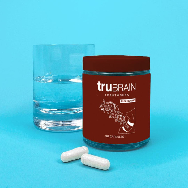 TruBrain Nootropic Capsules - Focus, Energy, Clarity. Fast Absorbing Nootropics Capsules | Brain Boosters | Improve Memory | Stop Procrastination (Mushrooms)