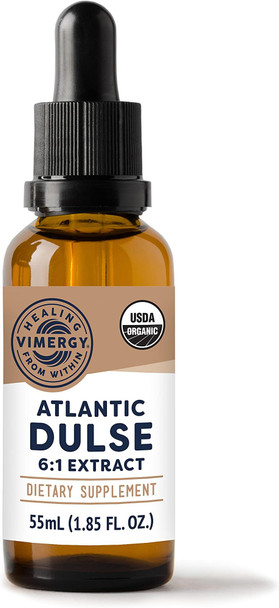 Vimergy USDA Organic Atlantic Dulse Extract, 55 Servings  Raw Liquid Seaweed Dulse Supplement Drops - Alcohol-Free, Vegan & Paleo Friendly (55 ml)