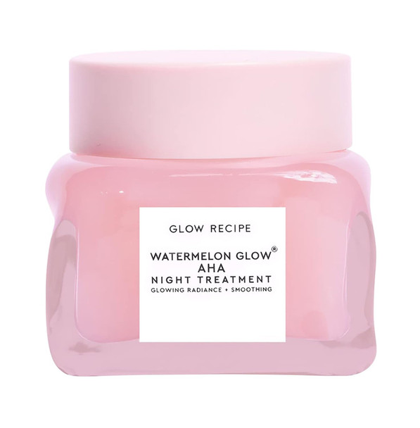 Glow Recipe Watermelon Glow AHA Night Treatment - Overnight Resurfacing Mask with AHA Complex, Hyaluronic Acid, Niacinamide & Watermelon Enzymes for Smooth, Glowing, Even-Toned Skin (60ml)