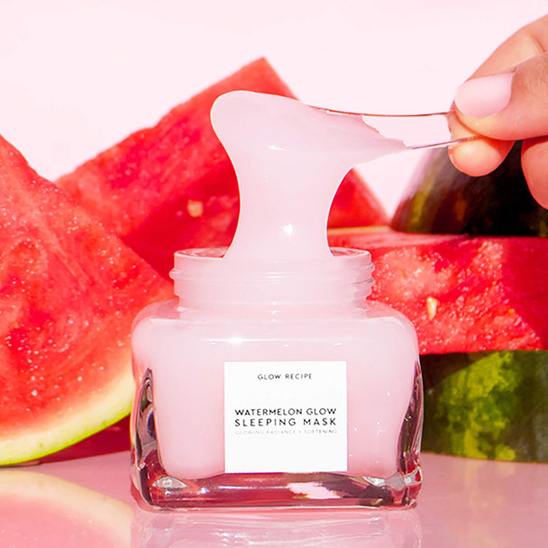 Glow Recipe Watermelon Glow AHA Night Treatment - Overnight Resurfacing Mask with AHA Complex, Hyaluronic Acid, Niacinamide & Watermelon Enzymes for Smooth, Glowing, Even-Toned Skin (60ml)