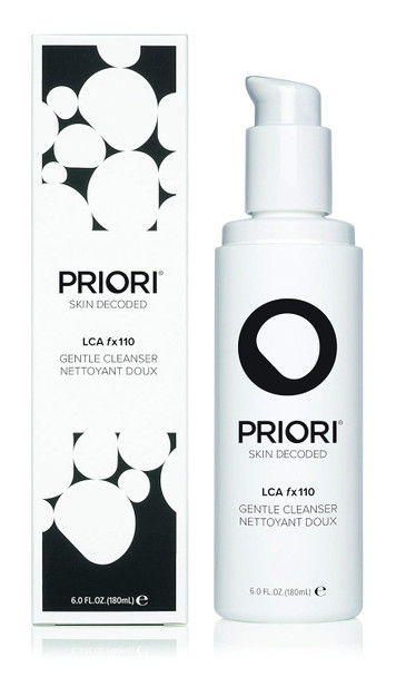 PRIORI Skincare Gentle Face Cleanser with Lactic Acid, Vitamins A, C, E Intense Hydration Light Exfoliation Women and Men All Skin Types Fragrance Free Dermatologist Tested 6 fl oz