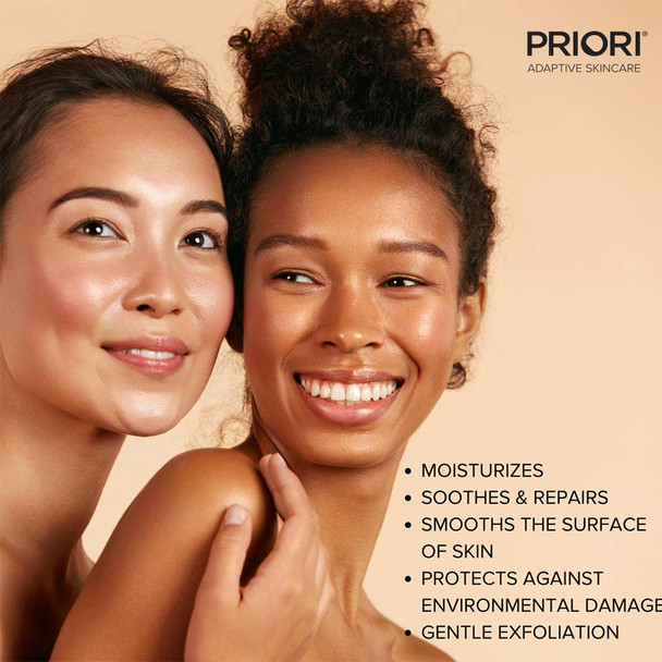 PRIORI Skincare Gentle Face Cleanser with Lactic Acid, Vitamins A, C, E Intense Hydration Light Exfoliation Women and Men All Skin Types Fragrance Free Dermatologist Tested 6 fl oz