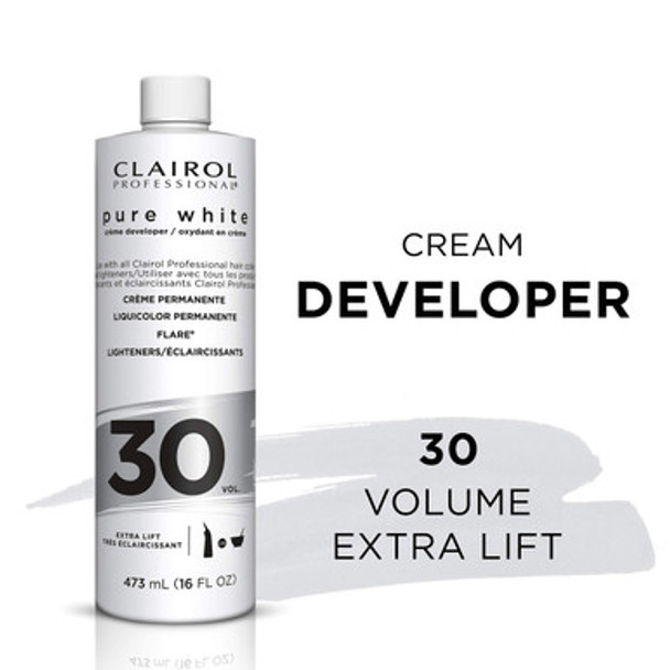 Clairol Professional Crème Developer 30 Volume Pure White Extra Lift 16 oz. Twin Pack - Pack of 2