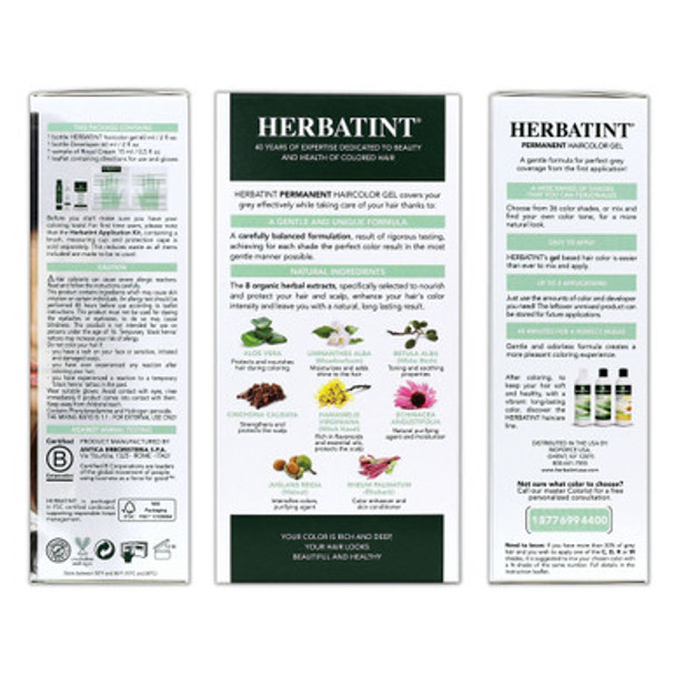 Herbatint Permanent Herbal Haircolour Gel 3N Dark Chestnut - 135 mL Twin Pack - Pack of 2