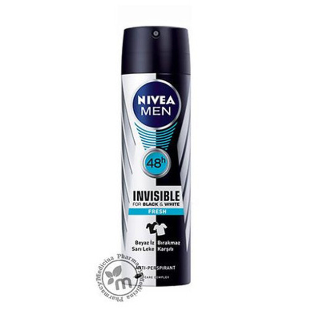 Nivea Deodorant men invisible black white Fresh 150ml Twin Pack - Pack of 2