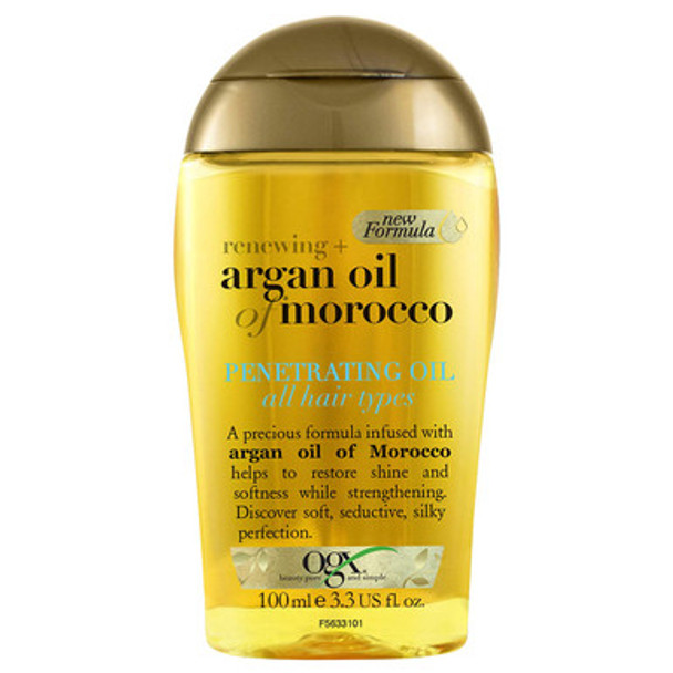 OGX Renewing Argan oil of Morocco Penetrating Oil, with argan oil for soft, seductive, silky perfection hair, 100ml Twin Pack - Pack of 2