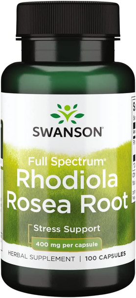 Swanson Rhodiola Rosea Root - Adaptogenic Herb Supplement 100 Capsules