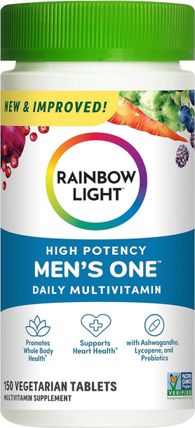 Rainbow Light Mens One High Potency Daily Multivitamin, Vegetarian, 150 ct.