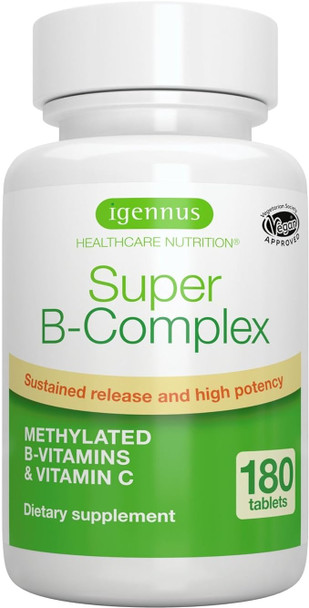 Super B-Complex – Methylated Sustained Release Clean Label B Complex 180 Small Tablets