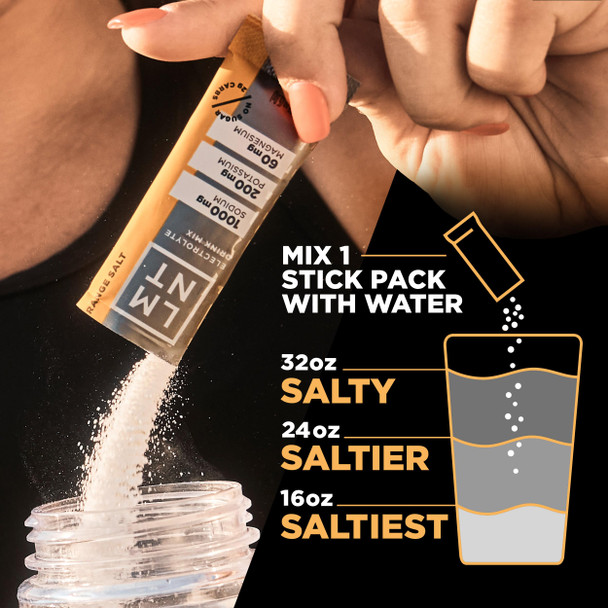 LMNT Zero Sugar Electrolytes Orange Salt Hydration Packets 30 Sticks