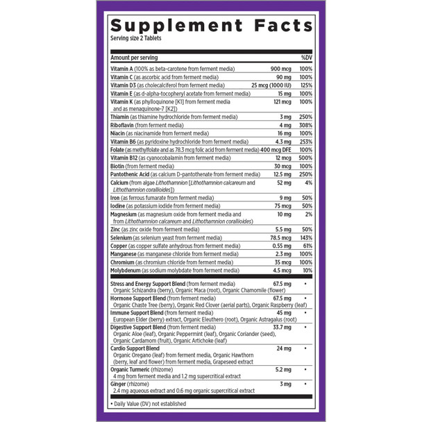 New Chapter Women's Multivitamin Advanced Formula for Stress, Bone, Immune, Beauty & Energy Support, Higher Levels of Whole-Food Fermented Essential Nutrients for Women + Iron + Vitamin D3, 72 Count