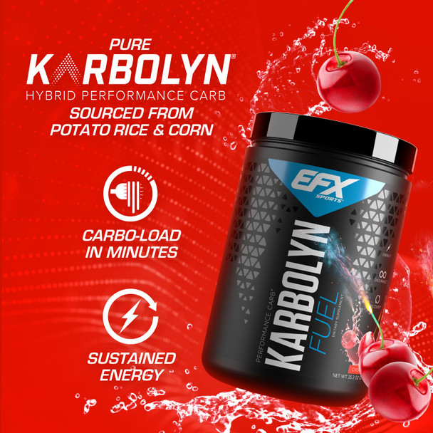 EFX Sports Karbolyn Fuel | Fast-Absorbing Carbohydrate Powder | Carb Load, Sustained Energy, Quick Recovery | Stimulant Free | 18 Servings (Cherry Bomb)