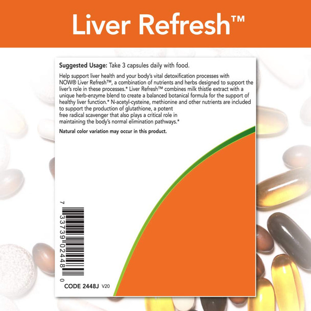 NOW Supplements, Liver Refresh with Milk Thistle Extract and unique Herb-Enzyme blend, 90 Veg Capsules
