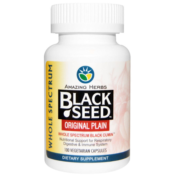 Amazing Herbs, Black Seed, Original Plain, 100 Veggie Caps - 3Pc