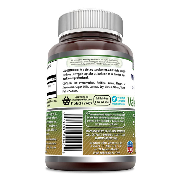 Amazing Formulas Valerian Root 4:1 Extract Supplement 250 Mg  1000 Mg Equivalent  60 Veggie Capsules