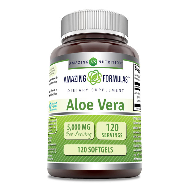 Amazing Formulas Aloe Vera 5000Mg 120 Softgels Supplement | Non-Gmo | Gluten Free