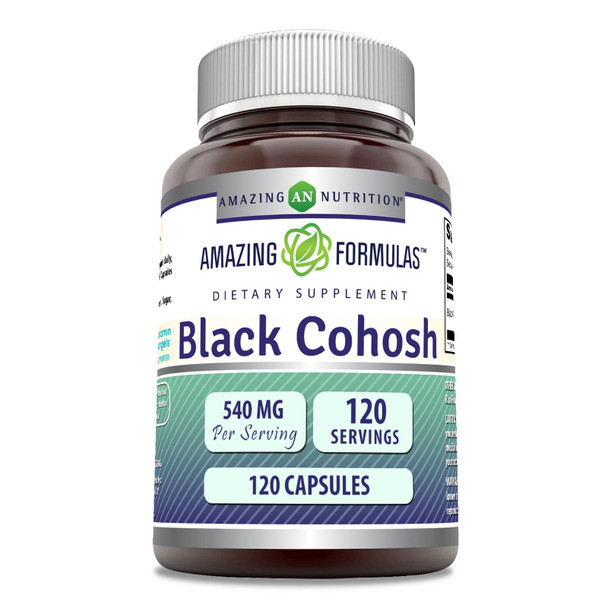 Amazing Formulas Black Cohosh 540Mg 120 Capsule Supplement | Non-Gmo | Gluten Free | Made In Usa