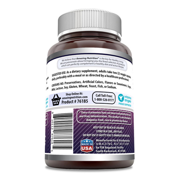 Amazing Formulas Sambucus Black Elderberry | 3000 Mg Per Serving | 180 Veggie Capsules Supplement | Non-Gmo | Gluten Free | Made In Usa