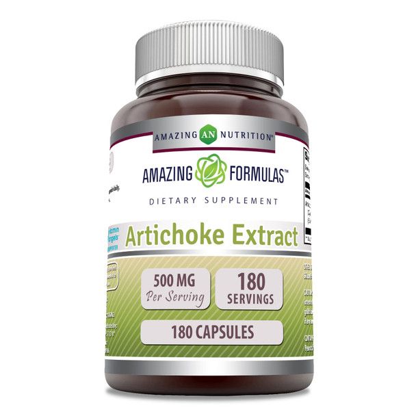 Amazing Formulas Artichoke Extract Supplement | Cynara Scolymus Leaf Capsules| 500 Mg | 180 Capsules | Non-Gmo | Gluten Free | Made In Usa