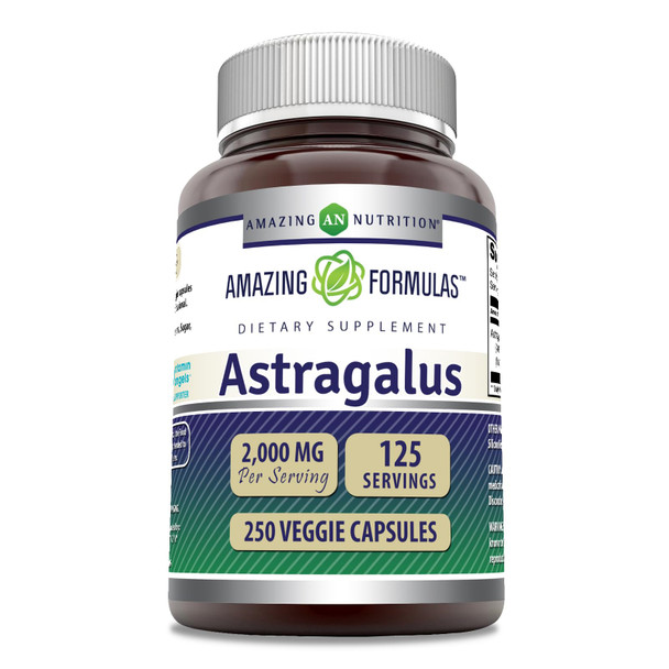 Amazing Formulas Astragalus 2000 Mg Per Serving Capsules Supplement | Made From Pure Astragalus Membranaceus Plant Root Extract | Non-Gmo | Gluten Free (250 Count)