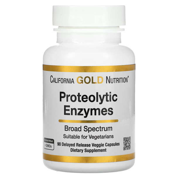 California Gold Nutrition Proteolytic Enzymes, 90 Delayed Release Veggie Capsules