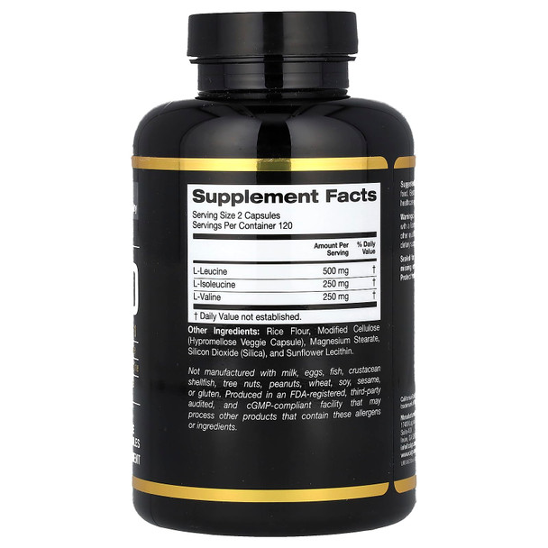 California Gold Nutrition Micronized Bcaa, Branched Chain Amino Acids, 500 Mg, 240 Veggie Capsules (250 Mg Per Capsule)