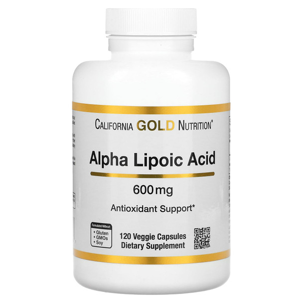 California Gold Nutrition Alpha Lipoic Acid, 600 Mg, 120 Veggie Capsules