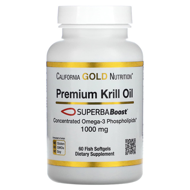 California Gold Nutrition Premium Krill Oil 1 000 Mg 60 Softgels